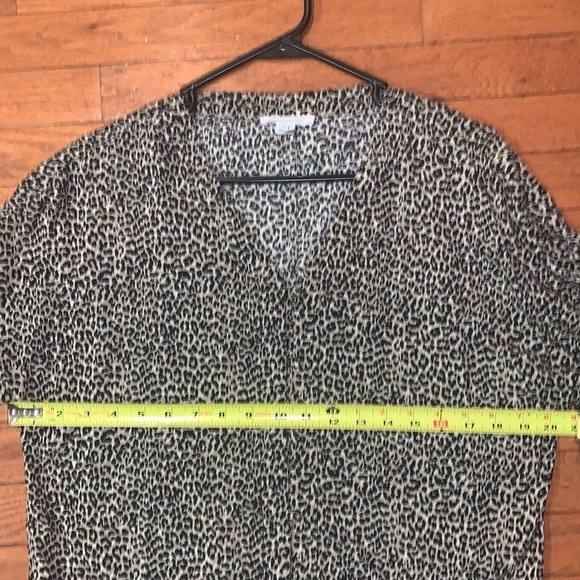 Beachlunchlounge Leopard Tie Front Long-Sleeve Button Down Top Size Small - Picture 10 of 11